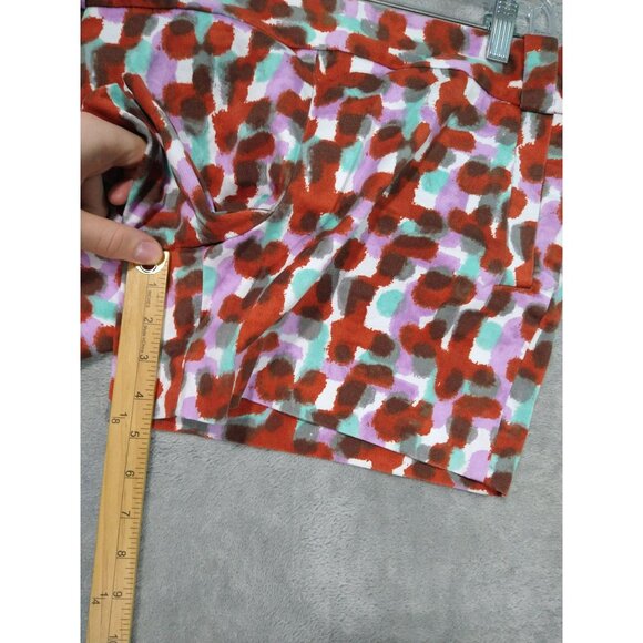 J Crew Shorts Womens 10 Water Color Chino Flat Front Stretch Mid Rise Hippie - Picture 5 of 9